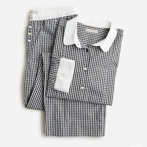J crew Cotton poplin bib shirt and pajama pant set in plaid